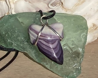 Wampum pendant, Men’s Wampum Jewelry, Fisherman's pendant, Wampum necklace for him, Genuine Cape Cod Wampum, Shark Tooth