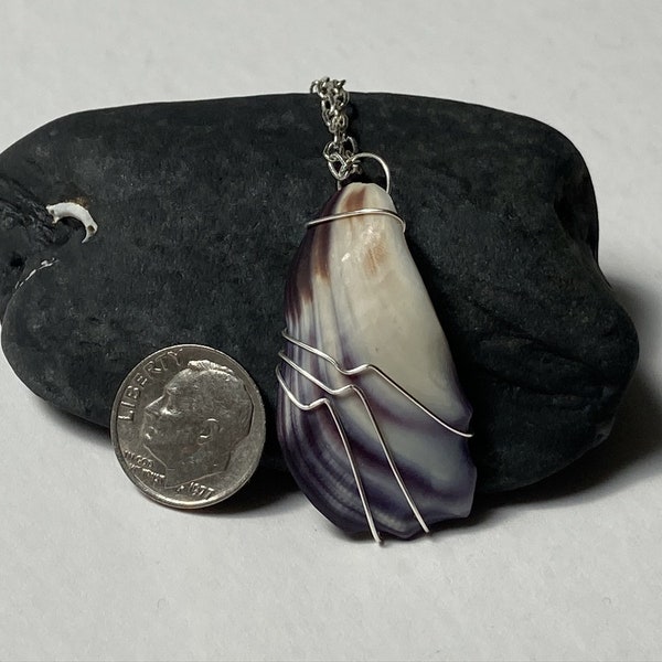 Wampum pendant, Genuine Cape Cod quahog