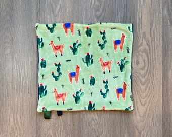 LLAMAS & CACTUS Baby Lovey / 14”x16” Baby Boy or Girl Lovey / Baby Security Blanket / Newborn Gift / Baby Shower Gift