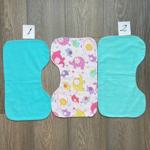 ELEPHANT Burp Cloth / Baby Boy or Girl Burp Cloth /Flannel Burp Cloth / Contoured Burp Cloth / Baby Shower Gift /Newborn Gift image 2