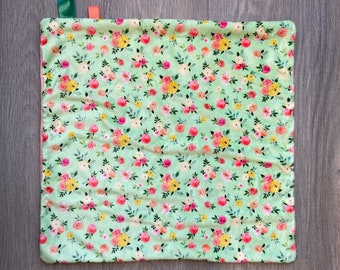 MINT FLORAL Baby Lovey / 17”x17” Baby Girl Lovey / Baby Security Blanket / Baby Girl Gift / Newborn Gift / Baby Shower Gift