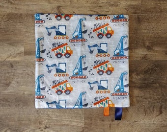 CONSTRUCTION TRUCKS Baby Lovey / 15”x15” Baby Boy Lovey / Baby Security Blanket / Baby Boy Gift / Newborn Gift / Baby Shower Gift