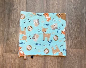 WOODLAND Baby Lovey / 16”x16” Baby Boy Lovey / Baby Security Blanket / Baby Boy Gift / Newborn Gift / Baby Shower Gift