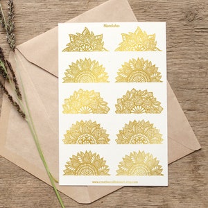 Feuille d’autocollant Mandala | Autocollants Mandala Foil | Demi mandala Foil Autocollants | Autocollants clairs | | autocollant de planificateur Autocollants décoratifs