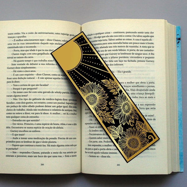 Sun Foil Bookmark | Sunflowers Foil Bookmark | Sun and sunflowers Foil | Holographic Bookmark | Foil Bookmark