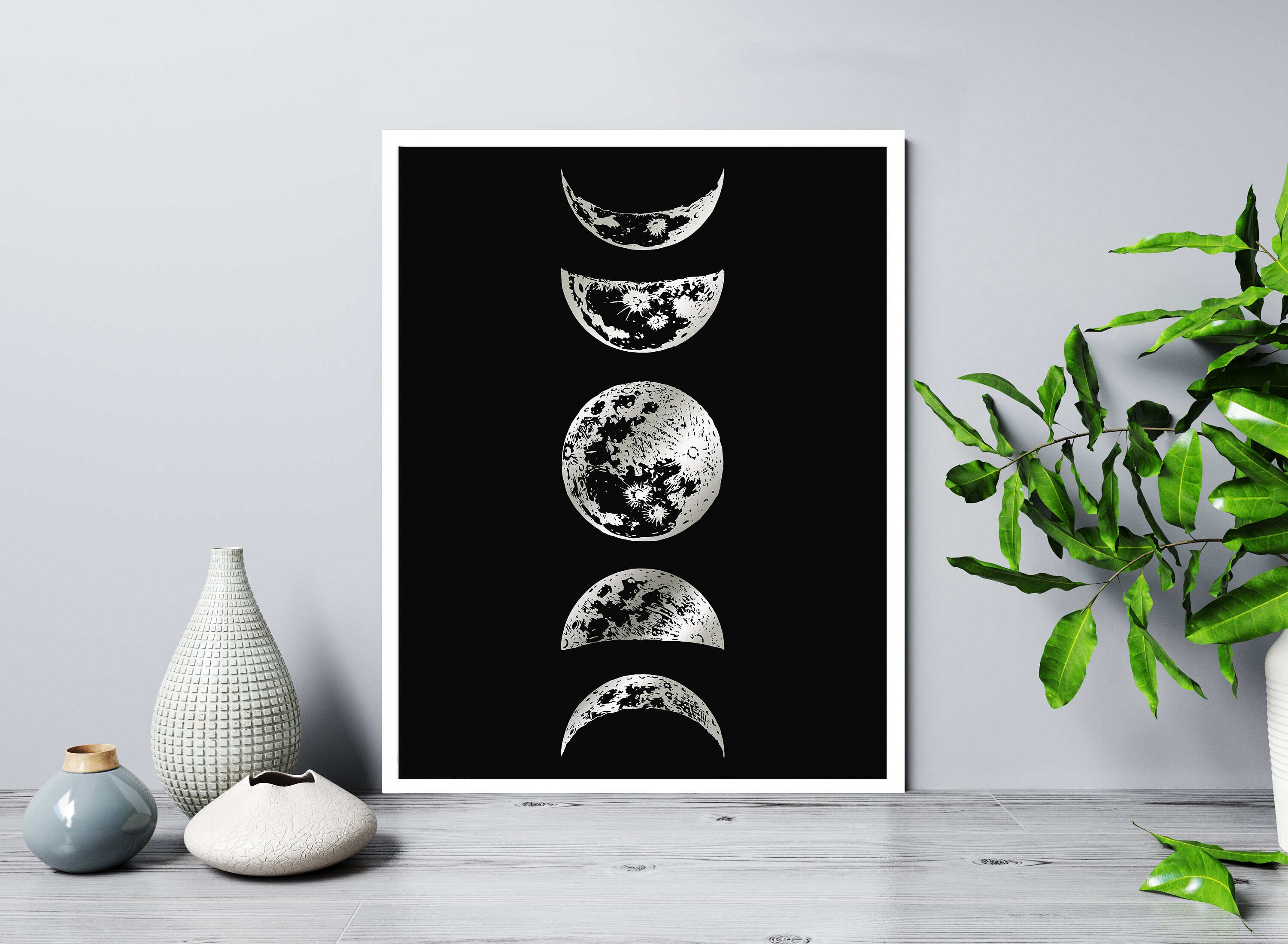 Moon Phases Foil Print Moon Print La Luna Foil Print Etsy 日本