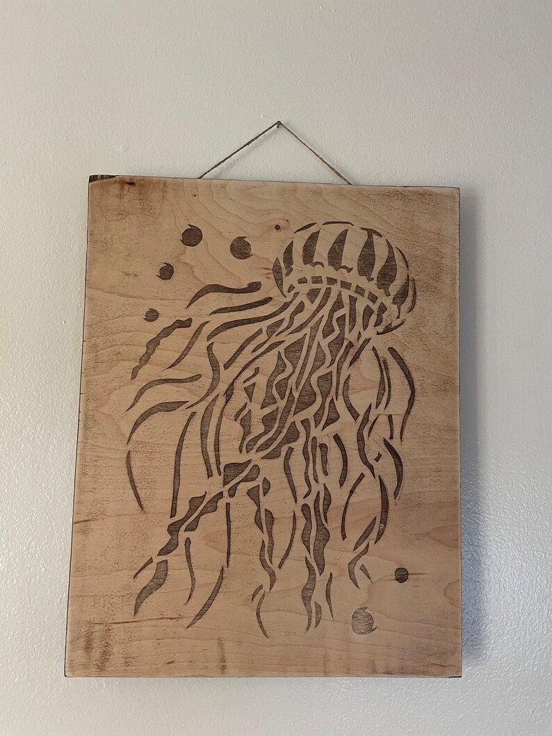 Jellyfish Wood Stain Art Etsy