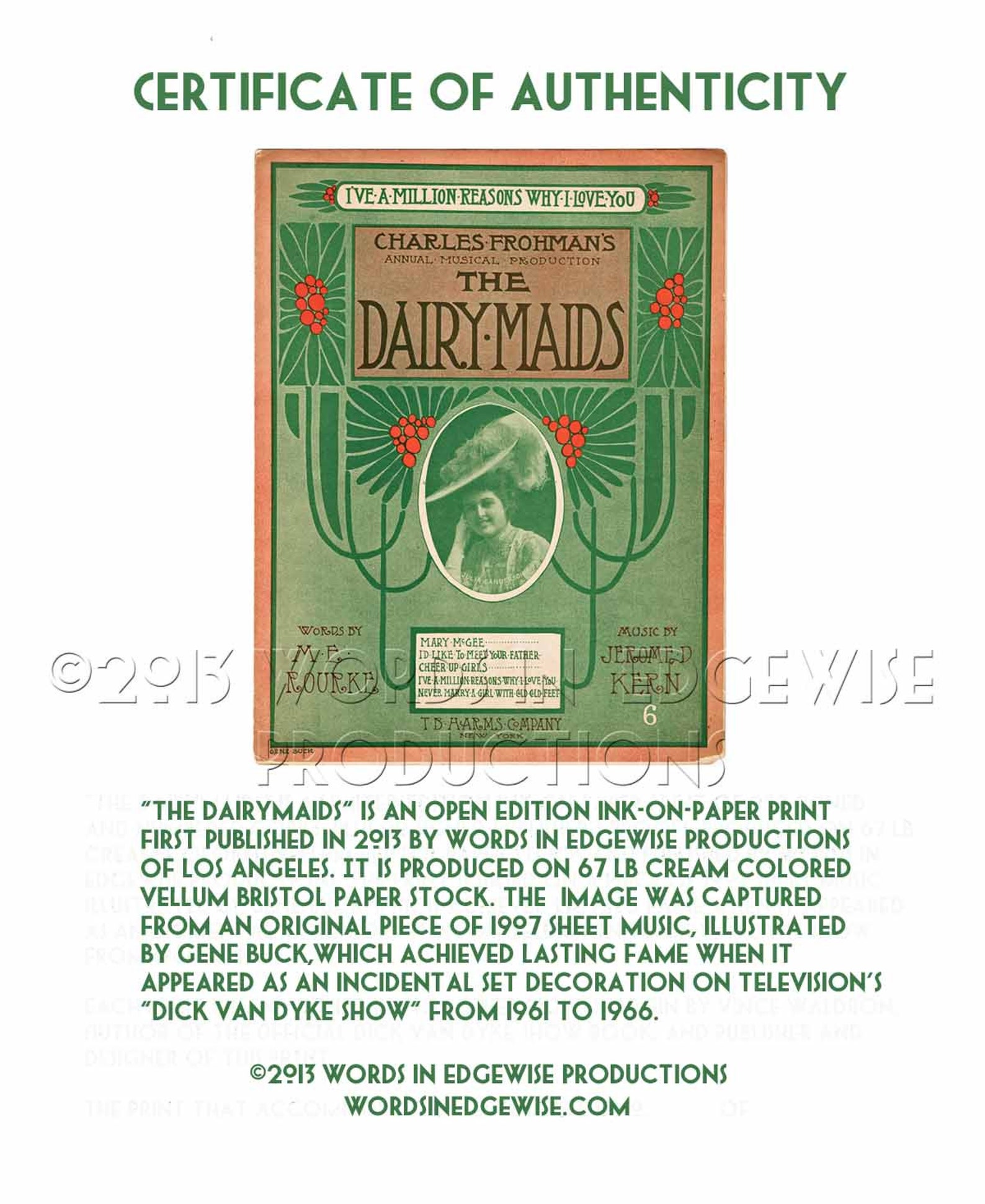The Dairymaids dairymaids Art Print Made Famous on Classic Tv's dick