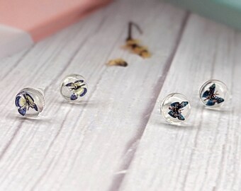 Hypoallergenic Butterfly Stud Earrings: Silicone Metal-Free Jewelry
