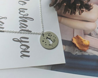 Dainty Stainless Steel Cat Charm Necklace: Cat Lover Gift