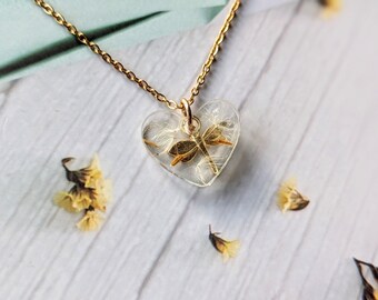Dandelion Necklace, Dragonfly Necklace, Make a Wish Necklace, Real