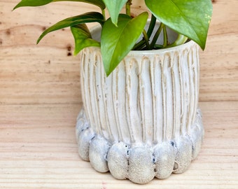 Milkstone Planter ~  with Drainage Hole ~ Handmade Ceramic ~ Plants Succulent ~ Indoor Outdoor ~ Pottery by Blookat
