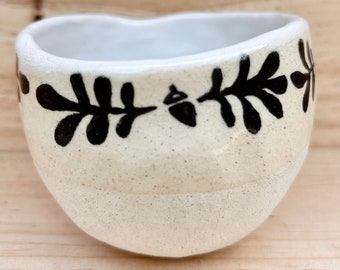 Moon Wish Offering Bowl ~ for Altar ~ with Foliage Pattern ~ Keepsake Dish ~ Incense Burner ~ Handmade Ceramic ~ Pottery by Blookat