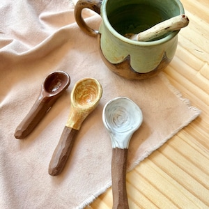 Ceramic Spoons ~ Varied Colors and Sizes ~ for Spices and Tasting ~ Handmade Cutlery ~ Pottery by Blookat