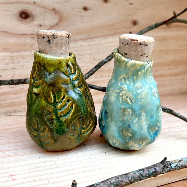 Mini Apothecary Jars ~ with Cork  ~ for Tea Spices and Ingredients ~ Handmade Ceramic ~ Storage Container ~ Kitchenware ~ Pottery by Blookat