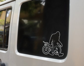 Funny Bigfoot Triathlon Kiss Cut Sticker For Triathlon Support Crew, Triathlete Window Decal For Sasquatch Believers, Ironsherpa Sticker