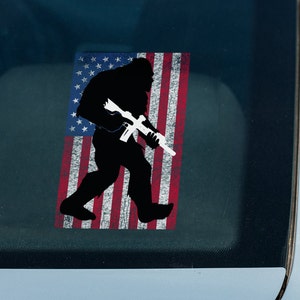 Bigfoot Carry Rifle 2nd Amendment Right to Bear Arms Come and Take Them Sasquatch Kiss-Cut Stickers