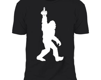 Funny Bigfoot Middle Finger Gift T-Shirt