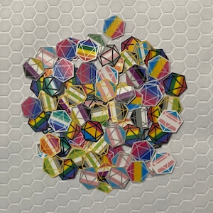D20 Pride Flag Stickers
