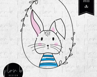 Plotter file, rabbit, Easter, Easter nest, Easter bunny, SVG, JPG, PNG