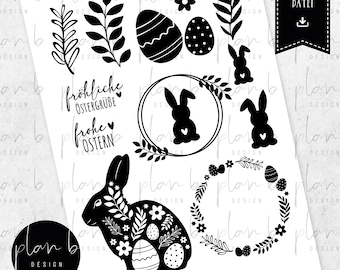 Easter Plotter Bundle - 1 file, many options, Easter, Easter bunny, plotter, lettering, perfect for gifts - SVG, JPG, PNG