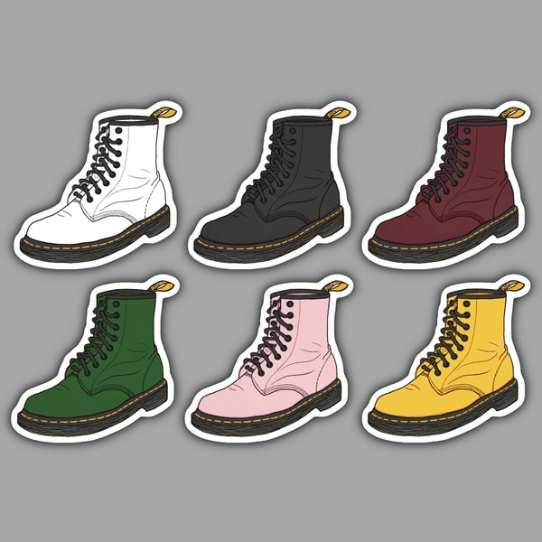 Dr Martens Boots Sticker *New Colors!* | Dr Marten | Laptop Sticker | Water Bottle Sticker | Waterproof Glossy Vinyl Sticker