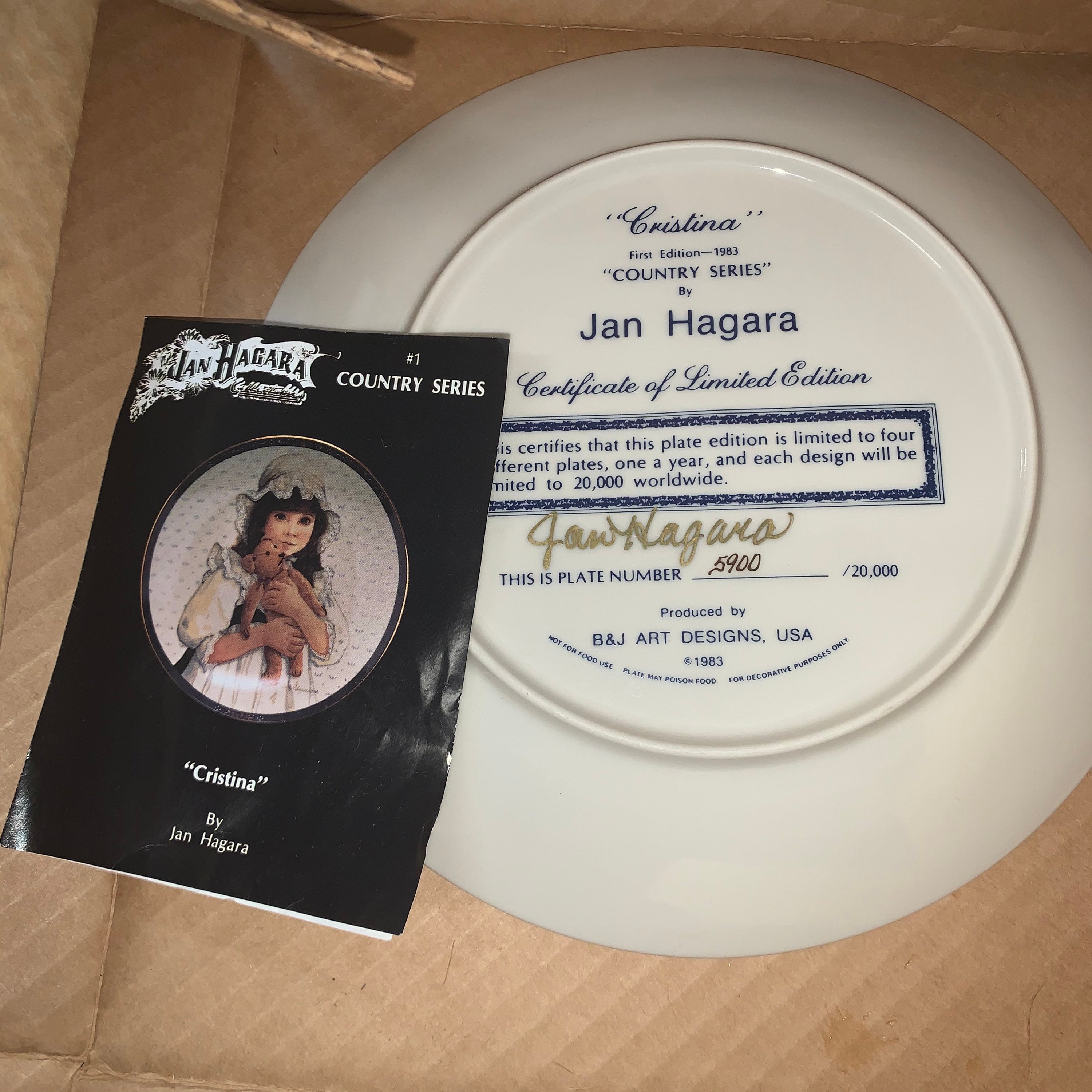 Jan Hagara Plates from B&J ART DESIGNS dated 1983 Country Etsy