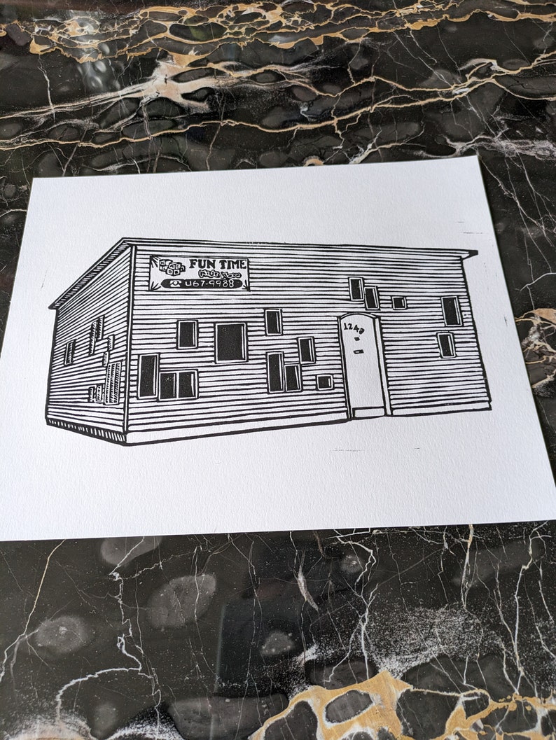 SLC Fun Time Kidz Kare Linocut Print Etsy