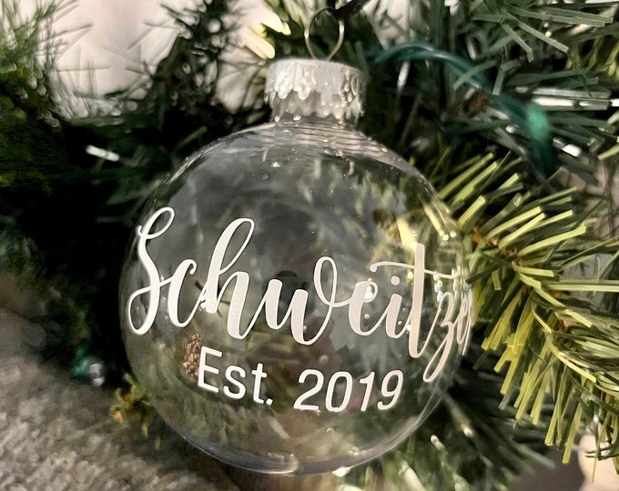 Personalized Ornament: Custom Text Glass Ornament – Aleina Ornament
