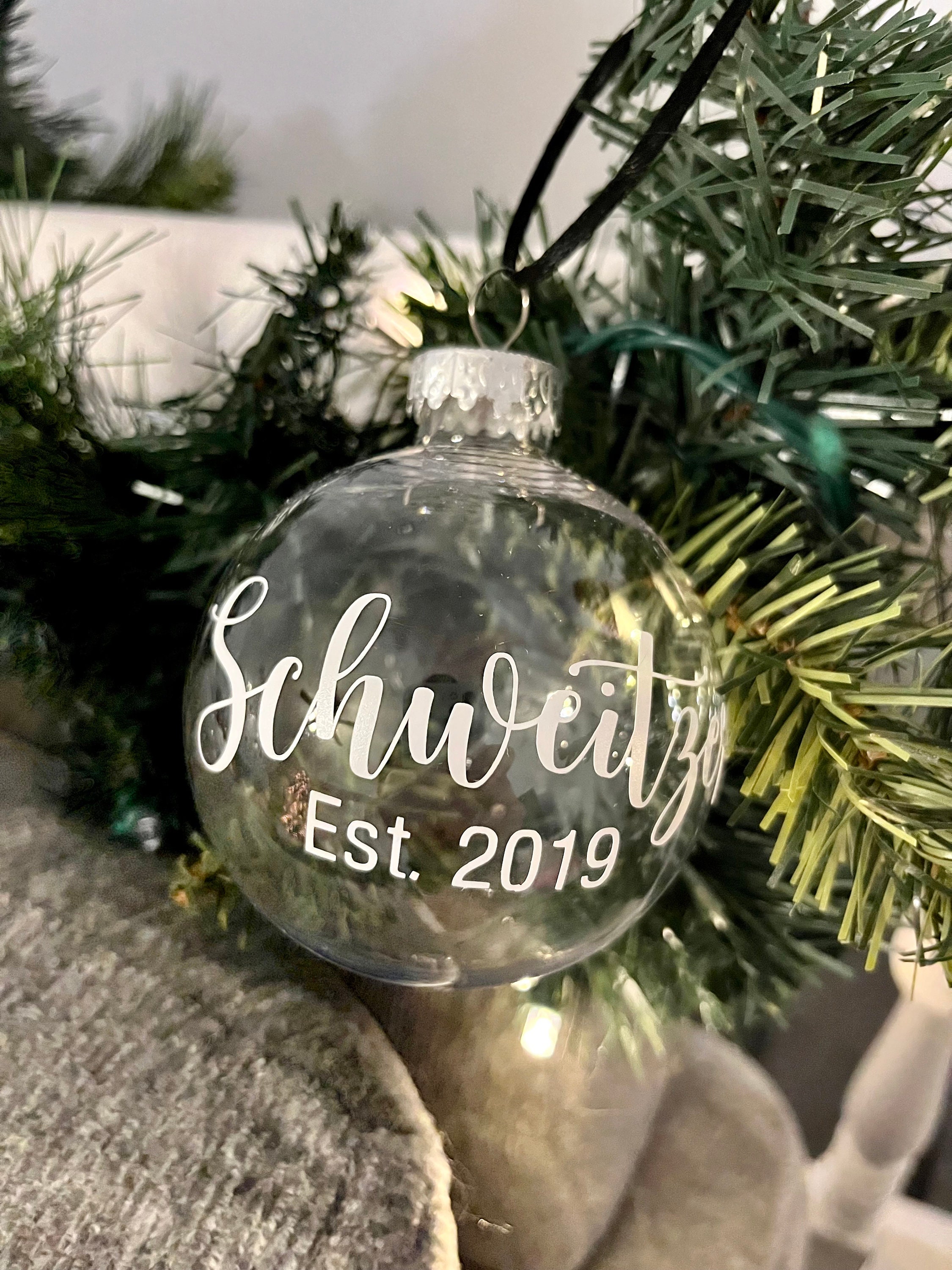 Clear and White Spiral Ornament — Thames Glass