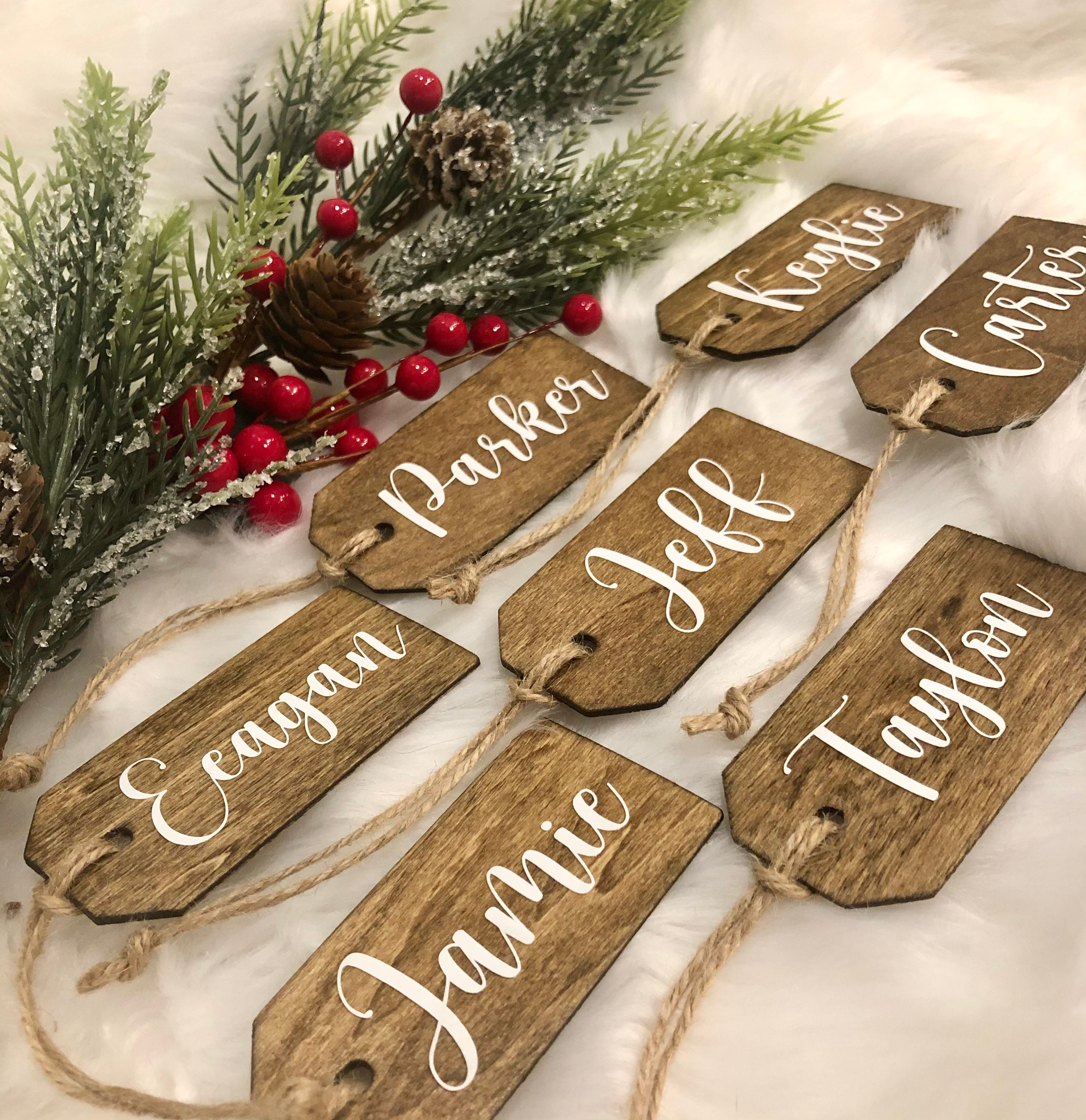 Wooden Stocking Name Tag Wooden Ornament Stocking Tag Etsy UK