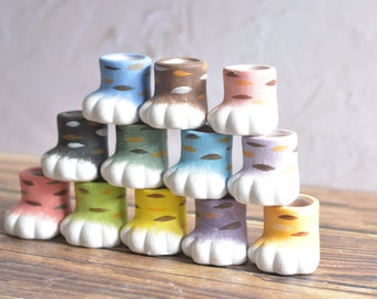 Handmade Clay Cat Paw Pot – Animal Planter, Home Decor