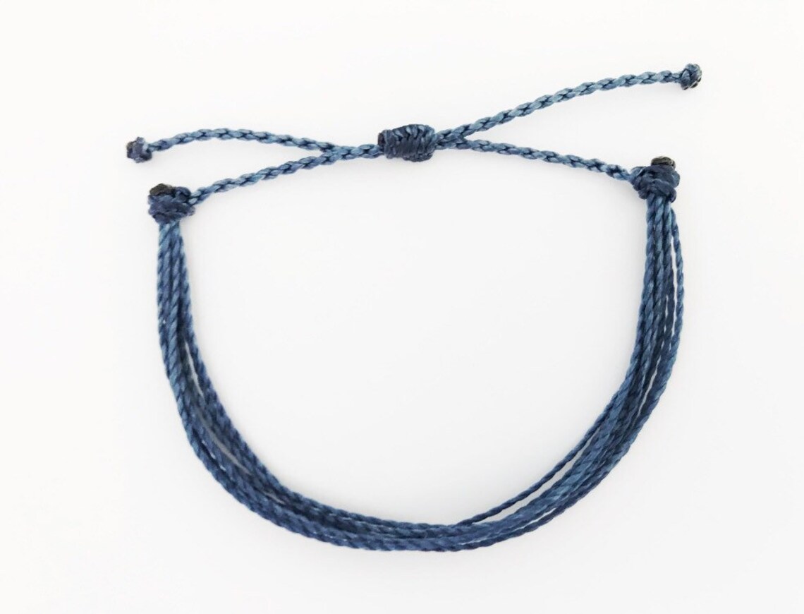 Navy blue adjustable solid colour simple string bracelet Etsy