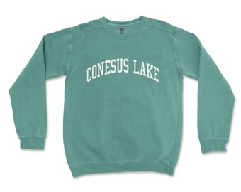 Conesus Lake New York Comfort Colors Crewneck Sweatshirt