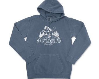 Rocky Mountain National Park Colorado Comfort Colors Hooded Sweatshirt