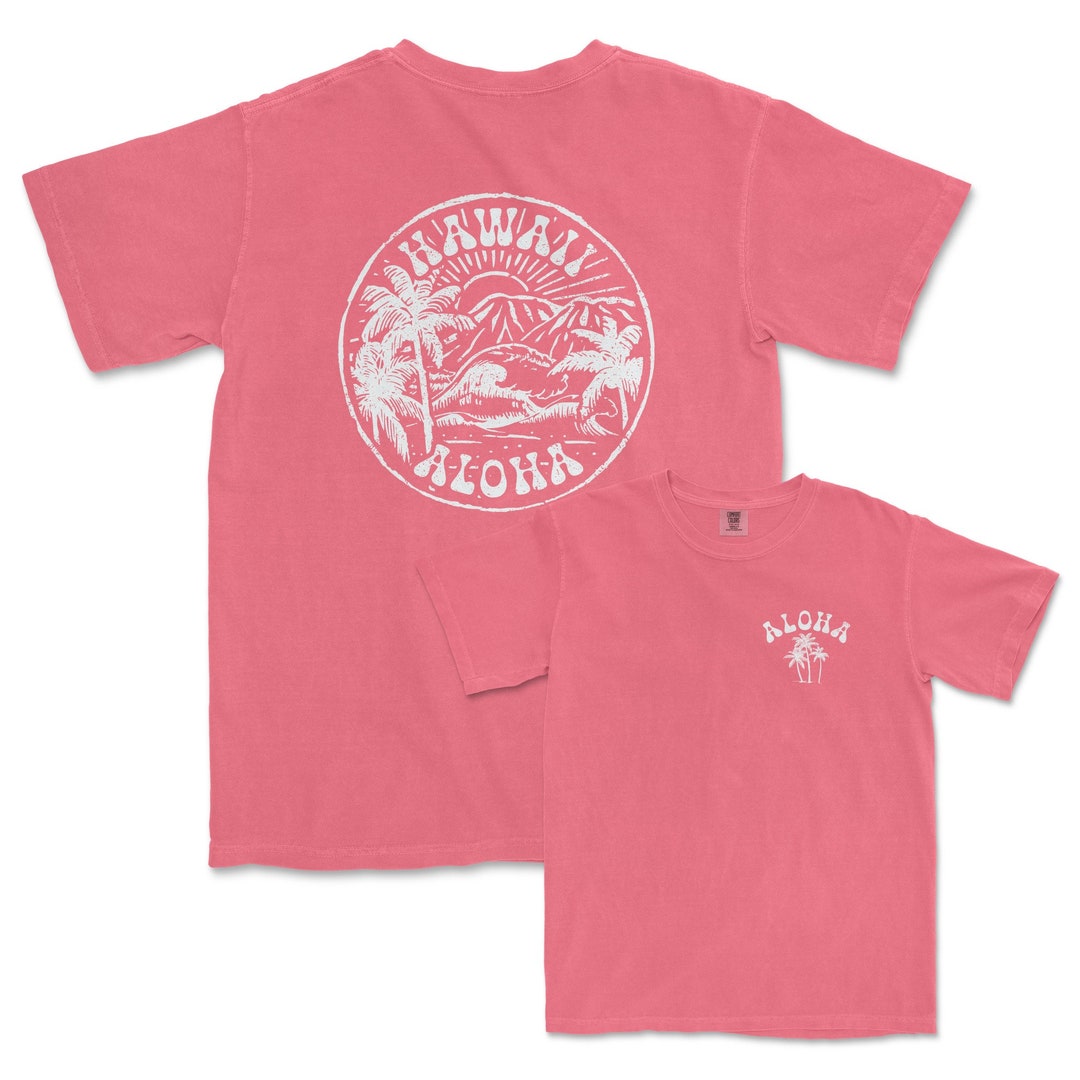 NEW ERA☆UNIV HAWAII Aloha T-shirts Crew Neck Tee - Aloha State: Gold