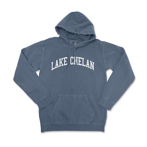 Lake Chelan Washington Comfort Colors Hooded Sweatshirt