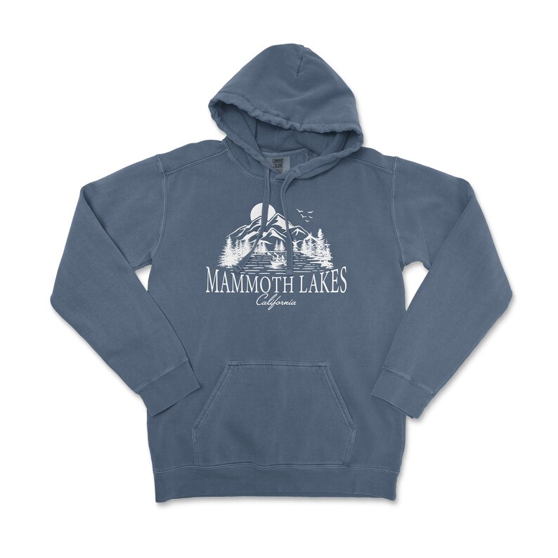 Mammoth Lakes California Comfort Colors Hooded Sweatshirt 画像 1