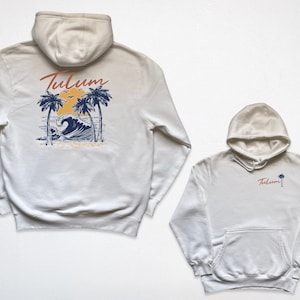 Tulum Pullover Hooded Sweatshirt Front and Back Print