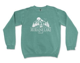 Moraine Lake Alberta Canada Comfort Colors Crewneck Sweatshirt