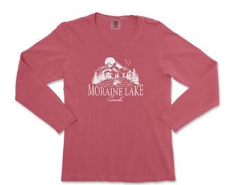 Moraine Lake Alberta Canada Comfort Colors Long Sleeve Shirt