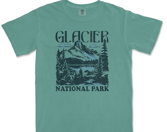 Glacier National Park Comfort Colors T-Shirt Distressed Design