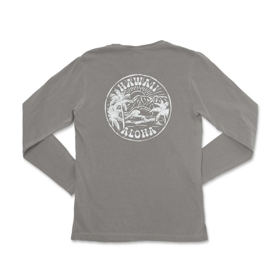 Hawaii Aloha Long Sleeve Shirt Front and Back Print - Etsy