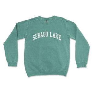Sebago Lake Maine Comfort Colors Crewneck Sweatshirt