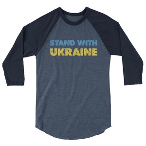 Stand With Ukraine | 3/4 sleeve raglan shirt