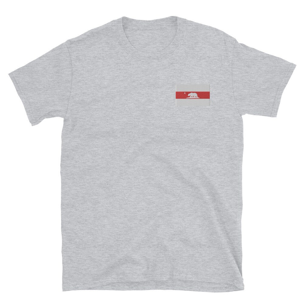 Belarus Californiia Flag Ebmroidery | Short-Sleeve Unisex T-Shirt