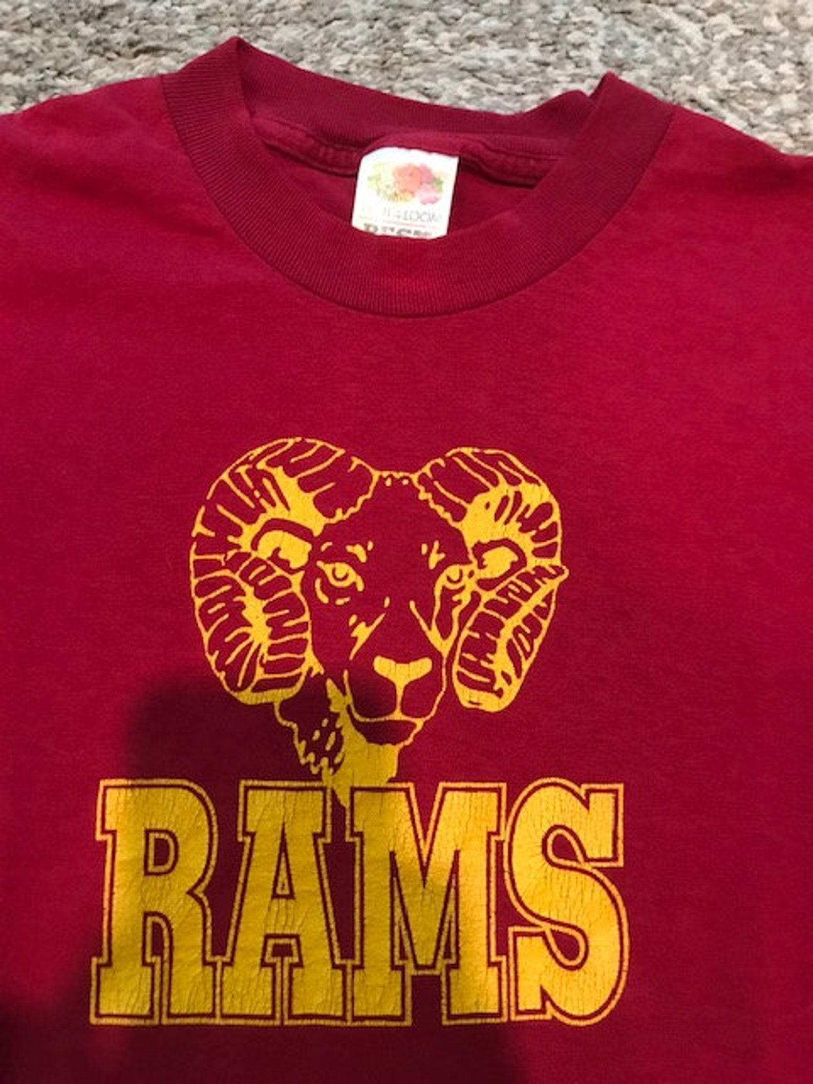 Vintage Maroon Rams Tshirt Size S Small Etsy
