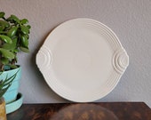 Vintage Fiestaware Handled Cake Plate White, Fiesta Cake Plate, Vintage Fiesta, Vintage cake plate, Homer Laughlin plate, Fiesta serving
