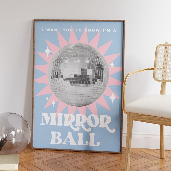 Mirror Ball Lyrics Poster Etsy