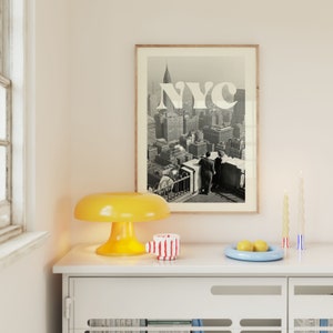 Vintage New York City NYC Retro digitale muurkunstposter Trendy downloadbare kunstafdrukbare esthetische appartement Dorm Decor Bar Cart Cocktail